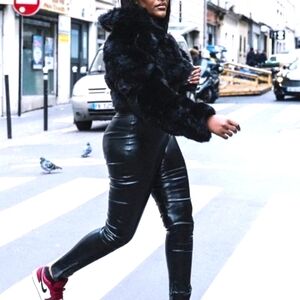 Faux fur cropped bolero